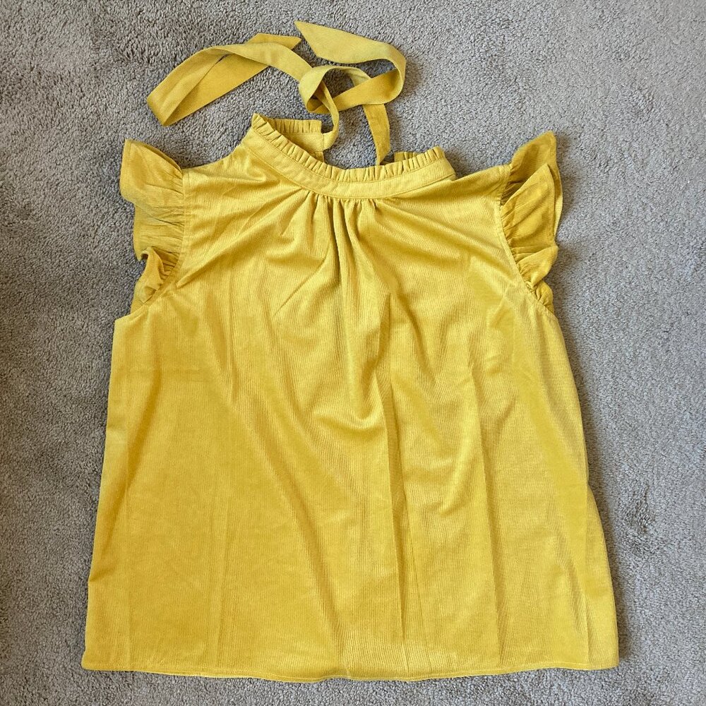 Voy ruffled blouse-like tank in yellow
